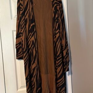 Terra & Sky Zebra Print Cardigan - Black and Brown